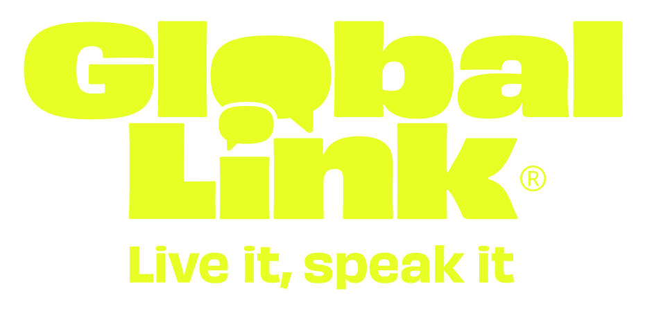 Logotipo Global Link. Live it, speak it
